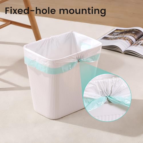JOYMOOP Slim Trash Can 8-Pack, 2.2 Gallon Plastic Wastebasket for Bathroom, Bedroom, Office, Kitchen with 4 Rolls Bags, White - color: White, size: 8 pcs Waste Baskets+ 4 Rolls of Trash Bags
