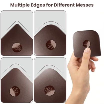 Pan Scraper, 5 Pcs Pot Scraper, Pan Scraper Plastic, Multifunctional Scraper Tool for Kitchen, Non-Slip, Food Safe, High Heat Resistant - color: Brown, size: 5 Pcs
