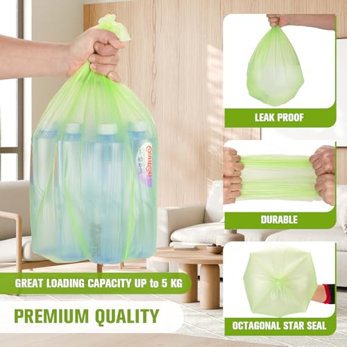 Rishipahu Small Trash Bags 4-6 Gallon Biodegradable, 110 Count Small Garbage Bags, Unscented & Leakage-Proof, Easy Tearing Bathroom Trash Bags for Bathroom, Office, Bedroom, Kitchen, Green - style: Bio-4 Gallon Green 110 Counts