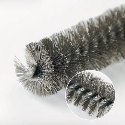 6 PCS Stainless Steel Wire Bore Brush Set, 1/4" Hex Shank Twisted Drill Brushes, 8/10/12/15/17/19mm for Rust Removal & Pipe Tube Cleaning