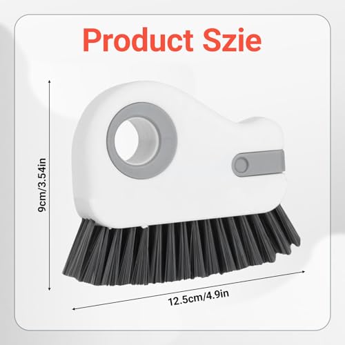 2 in 1 Groove Cleaning Brush Window Track Cleaning Tools, Multifunction Window Track Cleaner with Hard Bristle and Hidden Scraper, Crevice Brush for Sliding Door Track Window Seal Sill