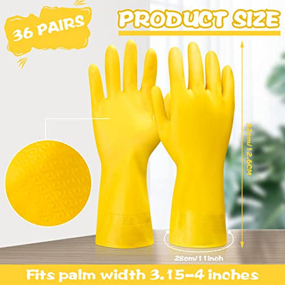 Rubber Reusable Gloves Long Household Dishwashing Gloves Kitchen Cleaning for Dishes Clean Gardening - color: Yellow, size: X-Large