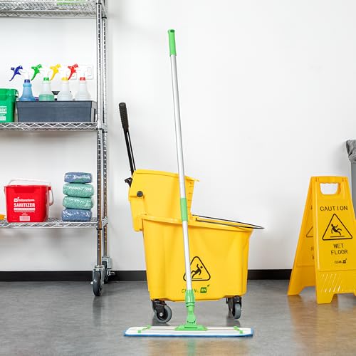 Restaurantware Aluminum Mop Frame - 16 Inch - Lightweight Swivel Cleaning Tool - Industrial Slim Design - Green