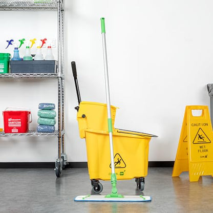 Restaurantware Aluminum Mop Frame - 16 Inch - Lightweight Swivel Cleaning Tool - Industrial Slim Design - Green