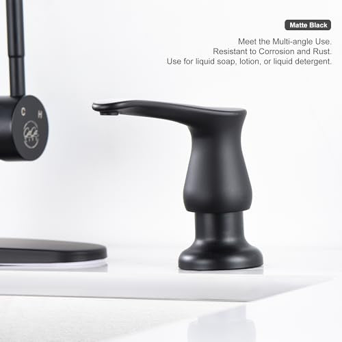 GAGALIFE Sink Soap Dispenser Matte Black, Built in Soap Dispenser with 17 OZ Bottle, Lotion Dispenser for Kitchen Sink, Refill from The Top - color: Matte Black, size: with Bottle