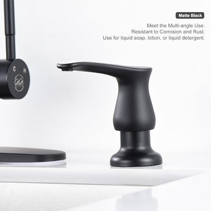 GAGALIFE Sink Soap Dispenser Matte Black, Built in Soap Dispenser with 17 OZ Bottle, Lotion Dispenser for Kitchen Sink, Refill from The Top - color: Matte Black, size: with Bottle
