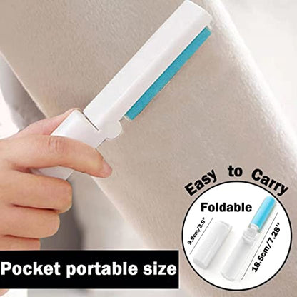 8 Inch Reusable Large Lint Roller, Washable Sticky Pet Hair Remover with Retractable Extendable Long Handle, Big Cleaning Tool for Clothes, Sofa, Carpet, Furniture, 1 Large, 1 Refill and 2 Mini Size