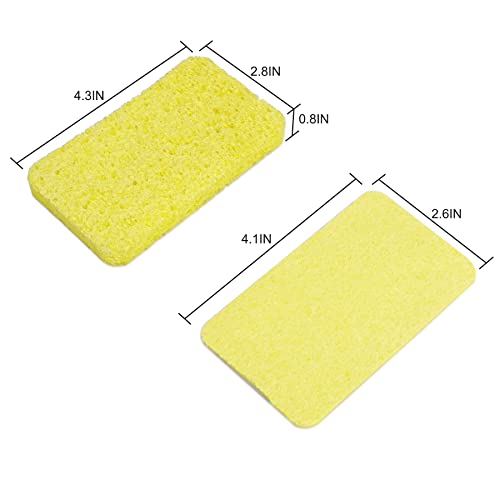 CELOX 12 Pack Cellulose Compressed Sponges, Natural Wood Pulp Thicker Dishwashing Sponge, Pop Up Soft Absorbent Sponges for Kitchen, Individually Wrapped for Easy Storage, Yellow, 4.3" x 2.8" x 0.8"