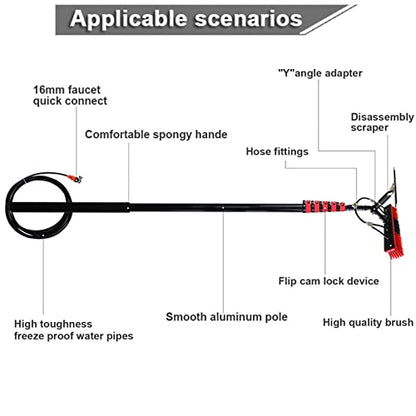Solar Panel Cleaning Water Fed Pole 30 FT,with Squeegee/Easy to Carry,for Window Cleaning Solar,3.6M/5.4M/6M/7.2M/9M/10.8M,36FT/10.8m - color: 36ft/10.8m