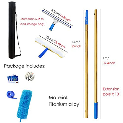 Professional Window Washing Kit with 11.5m Extension Pole, Squeegee & Cleaning Tool - Ideal for Commercial & Home Use, Perfect for Hotels & Households - size: Length 11.5m/453inch/37.7ft
