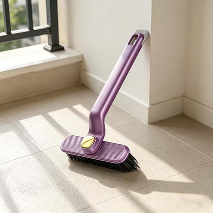 Purple Multi Purpose V Shaped Cleaning Brush,2 in 1 Scrub and Scrape Tool with Ergonomic Handle,Household Scrubbing Brush for Bathroom Kitchen Tile Gap Seam and Daily Surface Cleaning Work