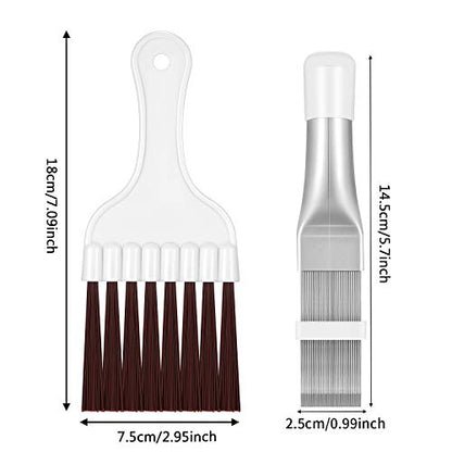 Boao Air Conditioner Condenser Fin Comb, Fin Cleaning Brush Air Conditioner Coil Cleaner Refrigerator Coil Cleaning Whisk Brush Evaporator Radiator Repair Tool(2 Pieces)