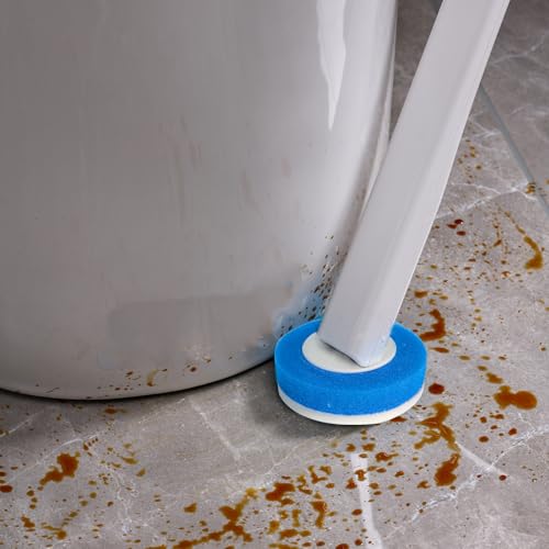 White Disposable Toilet Brush Wall-Mounted with 24 Replacement Heads, No-Drill Hygienic Bathroom Cleaning Kit