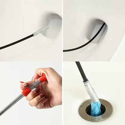 1Pcs Drain Clog Remover Tool Hair Catcher Sink Snake Flexible 4-Claw Grabber for Kitchen Sink Bathroom Shower Tub Toilet(23.6 Inch)