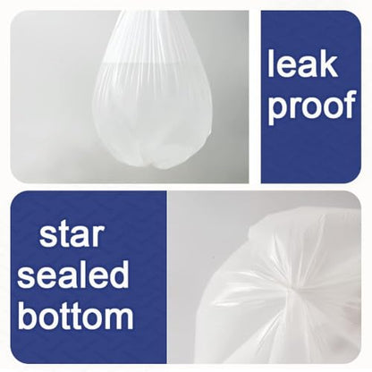 OKKEAI Small Trash Bags -1.2 Gallon Garbage Bags 5 Liter Trash Bags Wastebasket Liners for Bathroom,Office,Translucent,120 Counts Fit 5L 1.2,1.5,2Gal - style: 5L-120Bags- White
