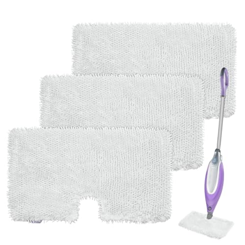 3 Pack Steam Pocket Mop Replacement Pads for Shark S3501 S3601 S3550 S3901 S3801 S2901 S2902 S3501S S3601C SE450 S3901D S3455K,Microfiber Steam Mop Pad Replacement,Reusable Mop Pads for Floor Cleaning - color: White