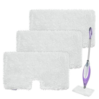 3 Pack Steam Pocket Mop Replacement Pads for Shark S3501 S3601 S3550 S3901 S3801 S2901 S2902 S3501S S3601C SE450 S3901D S3455K,Microfiber Steam Mop Pad Replacement,Reusable Mop Pads for Floor Cleaning - color: White