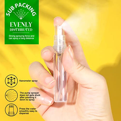 Teenitor Mini Spray Bottle 20Pcs, Perfume Travel Refillable 5ml Spray Bottle Perfume Bottle, Fine Mist Mini Perfume Atomizer, Plastic Perfume Bottles Empty - size: 5ml