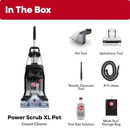 Hoover Powerscrub XL Pet Carpet Cleaner Machine, Upright Shampooer, FH68050, Black - style: PowerScrub XL