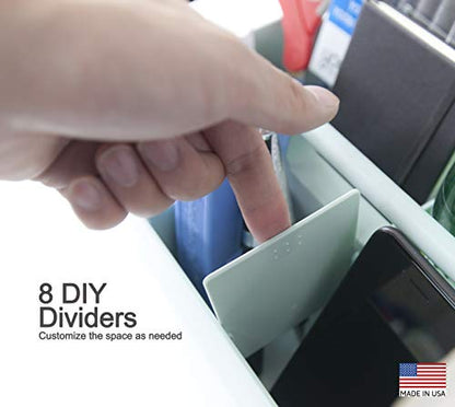 2 PACK - Portable DIY 8 Dividers Durable Plastic Tote Basket Bin Tool & Supply Cleaning Caddy with Handle Made In USA (Mint) - color: Mint