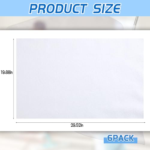 6 Pack Extra Large Microfiber Cleaning Cloths 20"x30", Lint-Free Reusable Towels for Home, Glass, Windows, Office, Kitchen, Bathroom – White - color: White