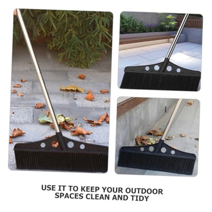 Didiseaon Wide Outdoor Broom Heavy Duty Stainless Steel Push Sweeper for Gardens Detachable Brush for Courtyards Versatile Cleaning Tool for Concrete Brick and Floors