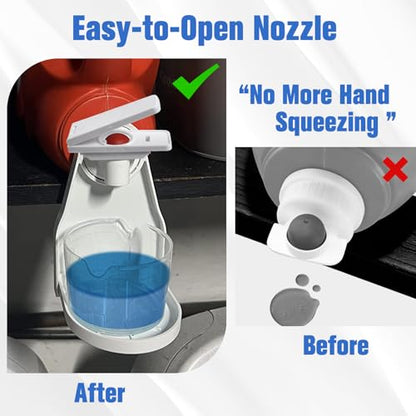 Laundry Detergent Dispenser Cup Holder Firmly Holds on Bottle Spouts, Easily No More runny or Messy Laundrys Detergent, No More Leaks or Mess with Detergents in Laundry Room