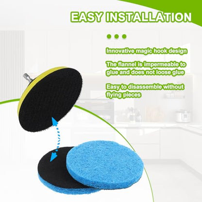 16pcs Microfibre Pads Power Scrubber Pads Set Electric Scrubber Replacement Scouring Pads fit for Dremel Versa Scouring Pads,Blue - size: Blue