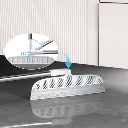 Multifunction Floor Squeegee Broom for Pet Hair Removal, Silicone Magic-Style Broom for Floor Cleaning, 51.77" Long Handle for Carpet, Bathroom Tile, Hardwood Floors, Garage, Liquid Spills, Fine Dust - size: Large