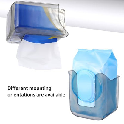 Flushable Wipes Dispenser Wall-Mounted Tissue Box Kitchen Wipes Storage Wipe Holder for Bathroom Bedroom Kitchen Toilet (Translucent Gray) - color: Transparent Gray