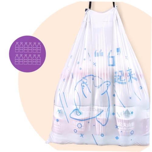 Thickened Kitchen Trash Bags with Drawstring 69pcs 50x55cm Portable Garbage Bags for Home Use Compatible with Bin Diameter ≤37cm