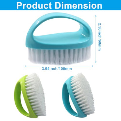 BokWin 2-Pack Heavy-Duty Scrubbing Brushes for Cleaning with Stiff Nylon Bristles, Scrubber Cleaner Brush for Tile, Bathtub, Sink & Kitchen Surfaces, Comfort Grip Handle (Blue and Green) - color: Blue and Gree