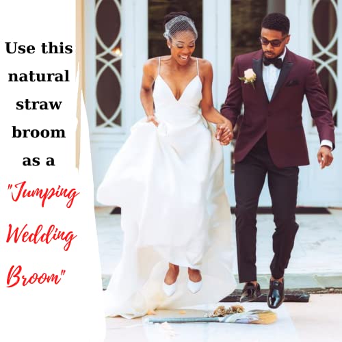 Natural Whisk Sweeping Hand Handle Broom - Vietnam Handmade Straw Soft Broom Design for Home, Kitchen, Grage, Bedroom 12.2" Width, 28.35" Length - style: Brown