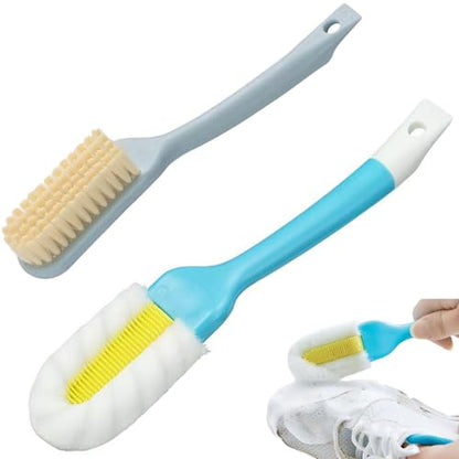 2Pack Shoe Cleaning Brush,Sneaker Shoe Cleaner Brush, Soft Bristle Cleaning Shoes Scrubber,Long Handle Shoe Scrubbing Brush,White Sneaker Cleaner Brush,Shoe Brushes for Cleaning (Blue) - color: Blue
