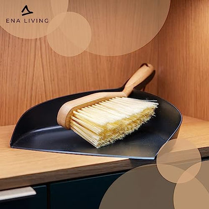 Bamboo Dust Pan & Brush Set, Portable Dustpan & Brush, Perfect For Household Cleaning, Sturdy & Effective Dust Pan, Bamboo Sweeping Brush - Standard - size: Standard