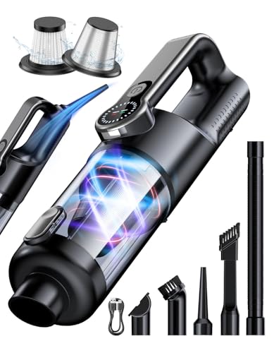 Cordless Handheld Vacuum Cleaner, 2-in-1 Vacuum & Blower, 36000Pa Suction Brushless Motor, Car Vacuum with LED Light, Lightweight, Portable for Car, Home, Office and Outdoor Use