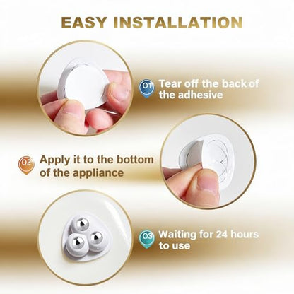 Self Adhesive Appliance Sliders 24 Pack Kitchen & Furniture Rollers | Move Small Appliances Easily 360° Glide No Tools Peel Stick 12lbs Per Wheel - color: White, size: 24pcs