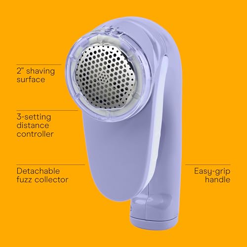 Conair Fabric Shaver and Lint Remover, Battery Operated Portable Fabric Shaver, Lavender - color: Lavender