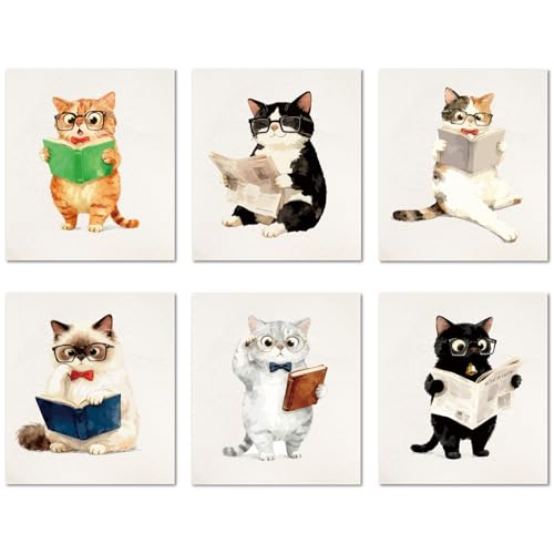 CREATCABIN 6 Styles Cat Swedish Dishcloths for Kitchen Cleaning Cloths for Tableware Cellulose Sponge Cloths Reusable Dish Rags Cleaning Towels No Odor Absorbent Home Table 6.7x7.6Inch - style: Cat