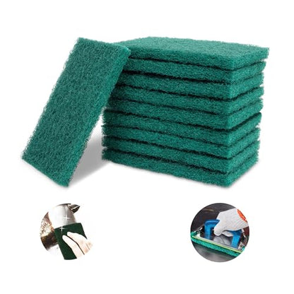 Green Scuff Pads - 10Pcs Scotch Brite - Very Fine Grade Hand Pads General Purpose Sanding Hand Pads 200 x 125mm/8" x 5" - color: 10 Green