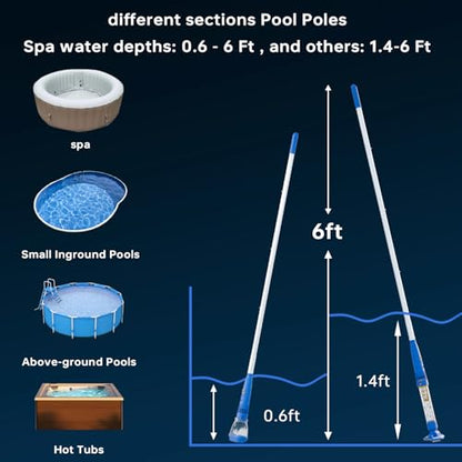 Cordless Pool Vacuum with Strong Suction, Rechargeable Handheld Pool Vacuum Cleaner for Above Ground Pool,Spas, Hot Tub,and Pond with 60 Mins Working Time