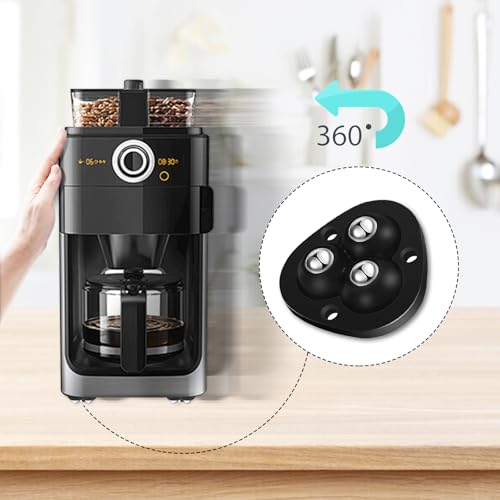 Self Adhesive Appliance Sliders 8 Pack Kitchen & Furniture Rollers | Move Small Appliances Easily 360° Glide No Tools Peel Stick 12lbs Per Wheel - color: Black, size: 8pcs