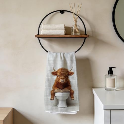 Funny Cow Bathroom Hand Towels, Reusable Microfiber Hand Towels, Humorous Animal Towel for Bathroom Home Decor, Cow Gifts for Women Mom 3 - color: Lm 2443