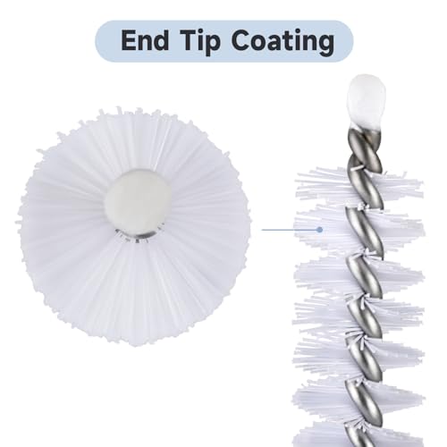 Heavy-Duty Straw Cleaner Brush Pro Set – 2 Pack, 12-Inch Length, 8mm/0.31inch Width, Full Coverage Bristles, Ergonomic Grip Handle