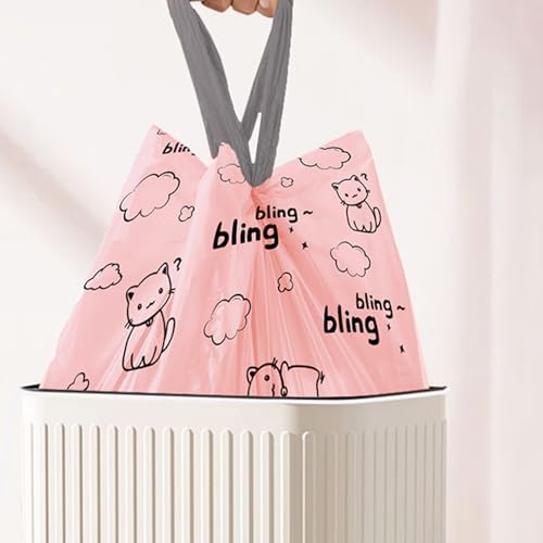 2 Rolls Thickened Drawstring High Stretch Garbage Bags Large Capacity Heavy Load PE Waste Bags, Eco-Friendly, Tear Resistant, 45 * 41cm (50PCS/ Roll)