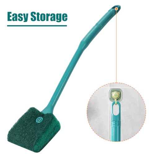 AQUANEAT 3pcs Fish Tank Cleaning Tools, Aquarium Double Sided Sponge Brush, Algae Scraper Cleaner with Long Handle - size: 3pcs