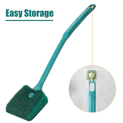 AQUANEAT 3pcs Fish Tank Cleaning Tools, Aquarium Double Sided Sponge Brush, Algae Scraper Cleaner with Long Handle - size: 3pcs