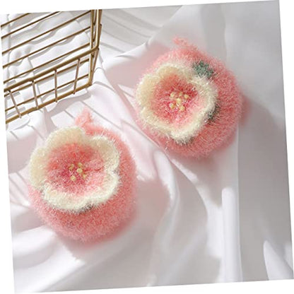 Beaupretty Flower Shaped Dish Towel Set Absorbent Kitchen Cleaning Cloth Dual-Sided Scouring Dishcloth for Tableware for Household Washing and Scrubbing