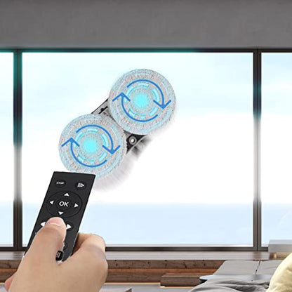 Window Cleaner Robot with Ultrasonic 5600PA Auto Water Glass Cleaning Automatic Smart Robot Cleaner,Window Vacuum Cleaner with Control Windows/Tiles/Class Door Indoor Outdoor - color: Silver