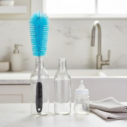 Long Handle Bottle Cleaning Brush for Narrow Neck Containers, Durable Nylon Bristles, Blue - size: 14.57 x 4.72 x 1.18 in